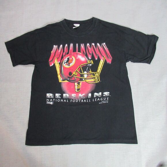 VINTAGE WASHINGTON REDSKINS T-Shirt L Magic Johnson 1993 NFL Black Single Stitch - Picture 1 of 13
